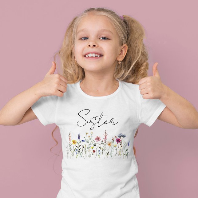 T-Shirt Elégant Fleur sauvage Meadow Sister Baby shower (Créateur téléchargé)