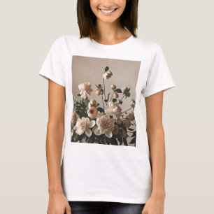 T-shirt Élégant floral d'inspiration vintage douce délicat