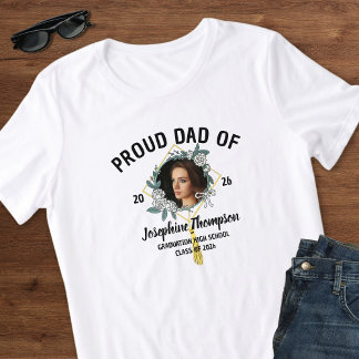 T-shirt Elegant Floral Proud Dad Of 2026 Graduate Photo