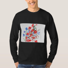 T-shirt Elegant Flower and Leaves Artwork | Minimal 