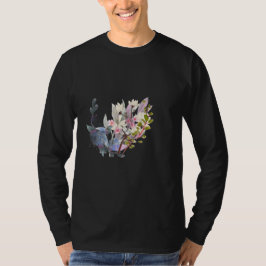 T-shirt Elegant Flower and Leaves Line Art | Minimal 