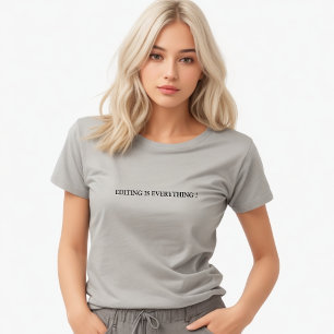 T-shirt Élégant Gris Édition Tout Slogan