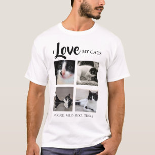 T-shirt élégant J'aime mon Cat Photo