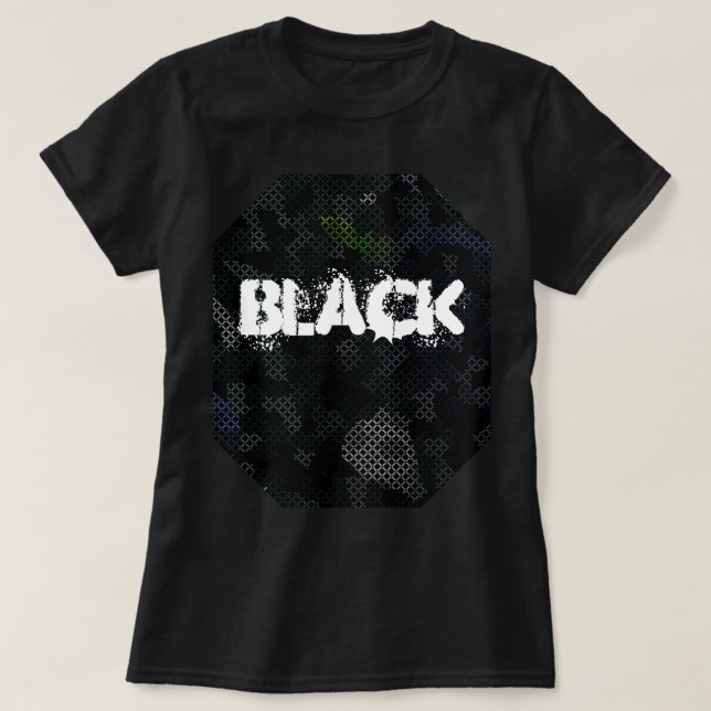 T-SHIRT ÉLÉGANT MODERNE L'ART NOIR ABSTRAIT (Design devant)