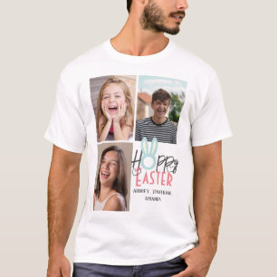 T-shirt élégant moderne Pâques, famille trois photo collag