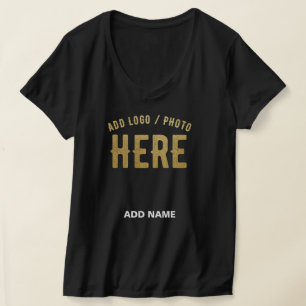 T-SHIRT ÉLÉGANT MODERNE PERSONNALISABLE NOIR MARQUE VERIFI