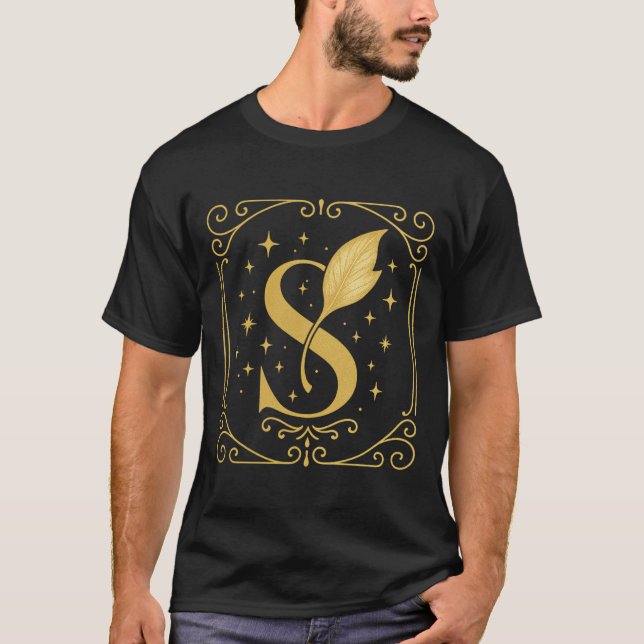 T-shirt Elegant Monogram “S” with Leaf  (Devant)