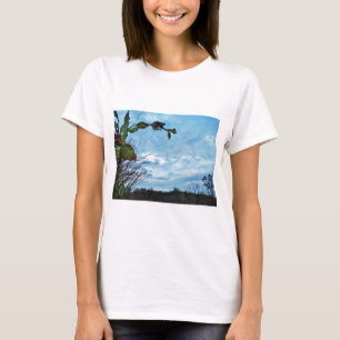 T-shirt Élégant Noël Holly, ciel bleu