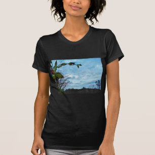 T-shirt Élégant Noël Holly, ciel bleu