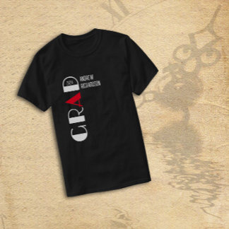 T-shirt Élégant noir blanc rouge gras gris