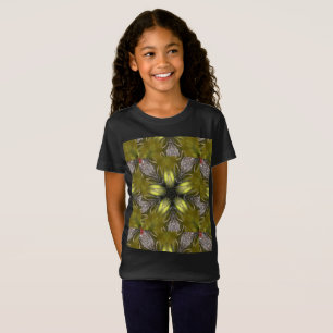 T-Shirt Élégant or Silver Kaleidoscope Star de Noël