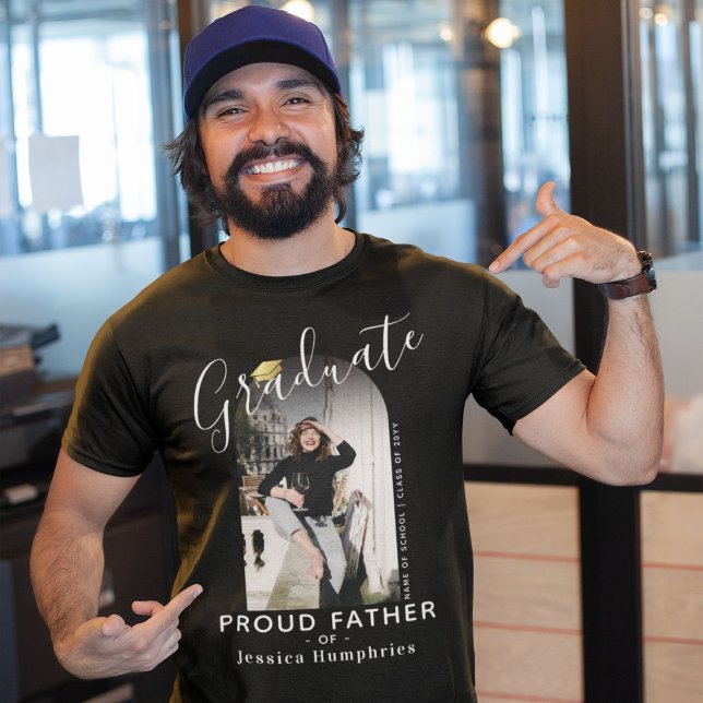 T-shirt Elégant Père Fière de l'Arc Graduate Photo (Créateur téléchargé)