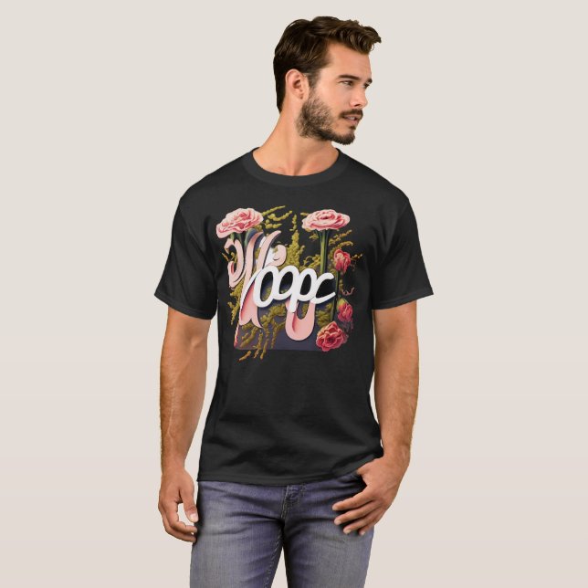T-shirt Elegant Pink Roses Hope Typography (Devant entier)
