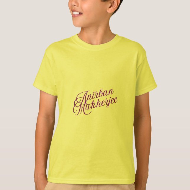 T-shirt Élégant Signature Style Nom Art Anirban Mukherjee (Devant)
