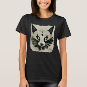 T-shirt Elégant Sumi E Ink Lynx Chat Asiatique esthétique