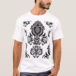 T-shirt Elégant Vintage Damask Texture sans joint