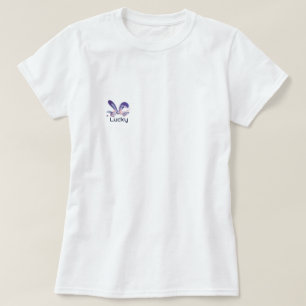 T-shirt Elégant Violet Lucky Rabbit Oreilles Fleurs Garlan