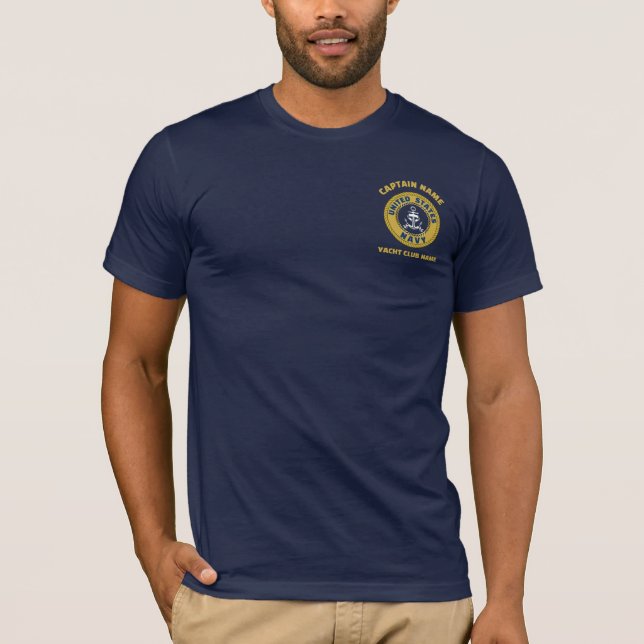 T-shirt Elégante Ancre or nautique capitaine de bateau sum (Devant)