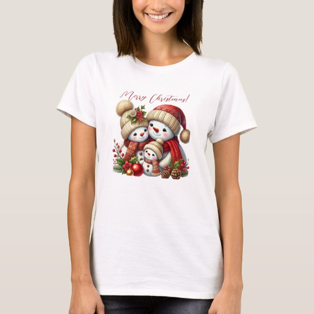 T-shirt Elégante aquarelle de Noël Botanique (Devant)