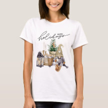 Elégante aquarelle Père Noël avec pin vacances