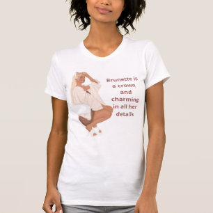 T-shirt Elégante Brunette esthétique - Chic Fashion Illust