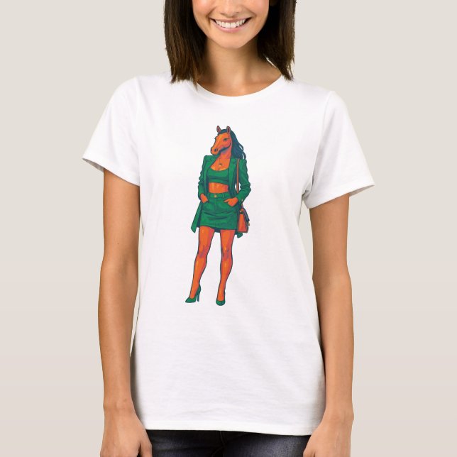 T-shirt Élégante dame du cheval (Devant)