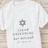 Élégante étoile simple moderne de David Bar Mitzva