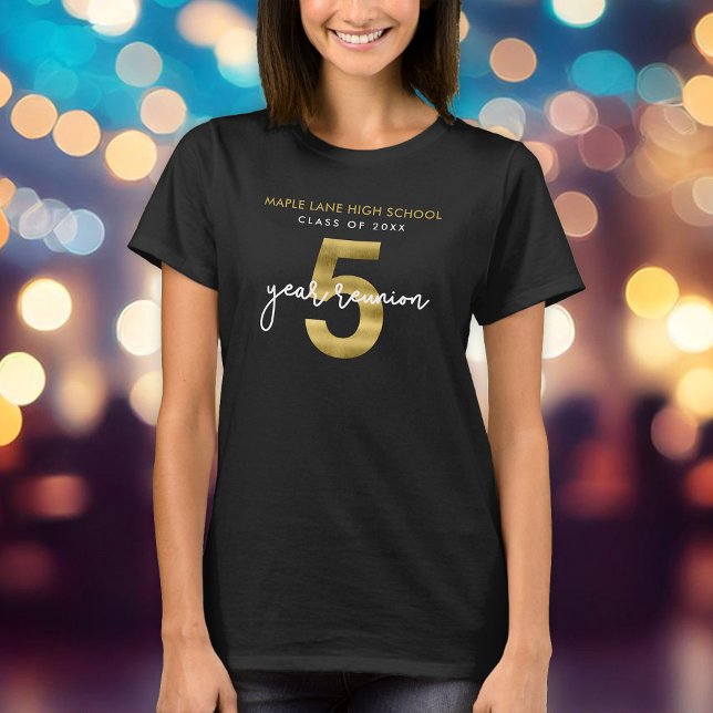 T-shirt Elégante Faux Gold 5 Année Classe Réunion (Créateur téléchargé)