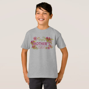 T-shirt Elégante Floral Joyeuse Fête des Mères Chemise san