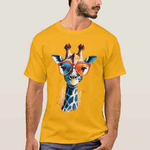 T-shirt Elégante Giraffe Extravaganza