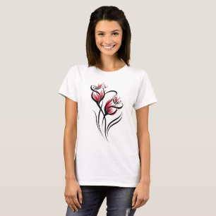 T-shirt Élégante illustration florale en ligne