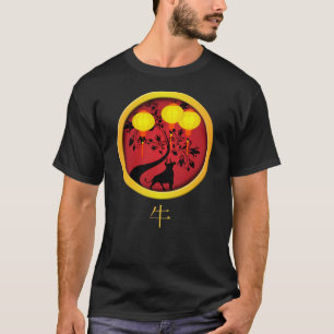 T-shirt Élégante Lanternes chinoises de Nouvel An Ox Or