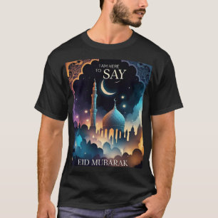 T-shirt Elégante Mosquée de l'Aïd Moubarak & Crescent Moon