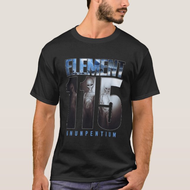 T-shirt Élément 115 Ununpgentium Alien UFO Area 51 Vol S (Devant)