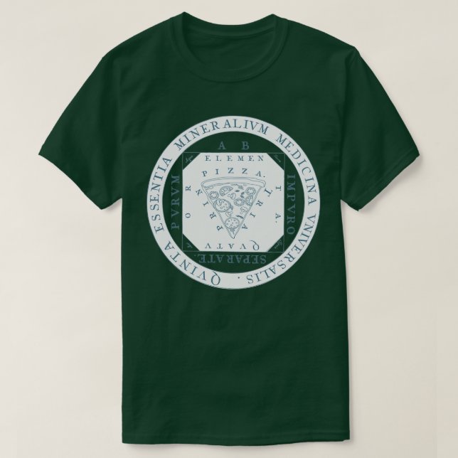 T-shirt élément alchimie science pizza (Design devant)