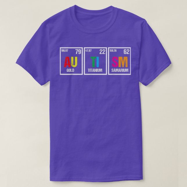 T-shirt Élément chimique sensibilisation sur l'autisme (Design devant)