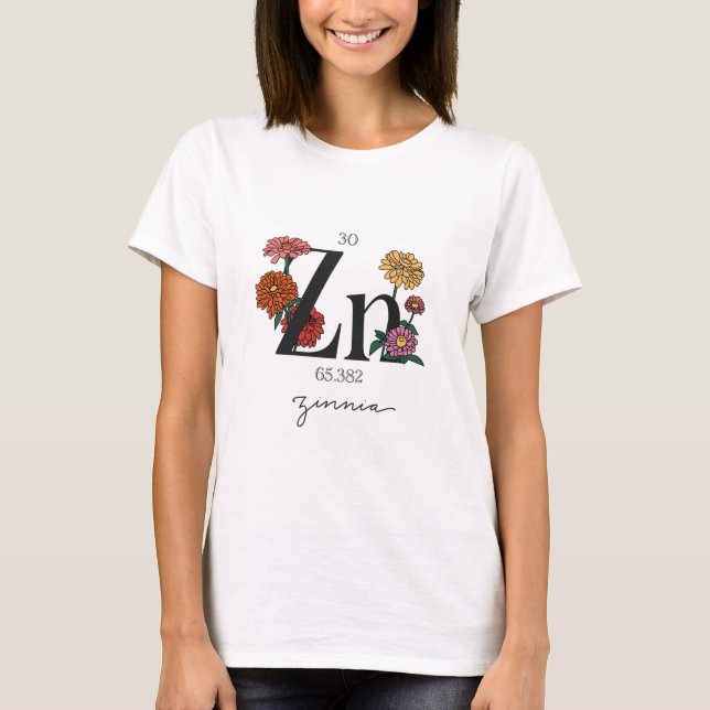 T-shirt Élément de zinc floral (Devant)