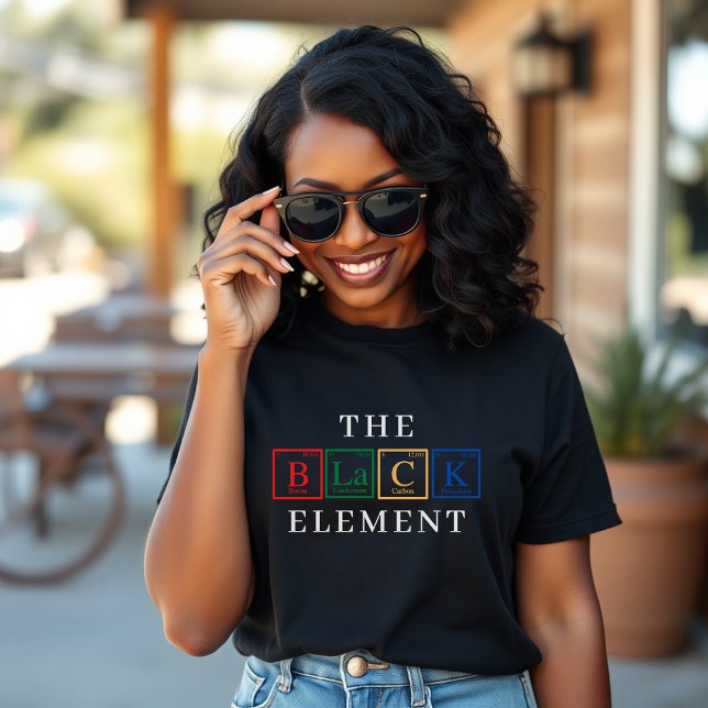 T-shirt Élément du tableau périodique de l'histoire noire  (Black History Periodic Table Prime Element Juneteenth T-Shirt
)