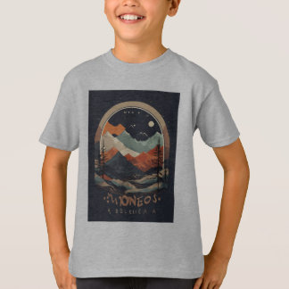 T-shirt elementos abstratos da natureza de cor negra