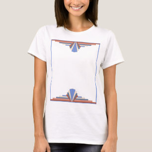 T-shirt Éléments Art déco en or rose & bleu