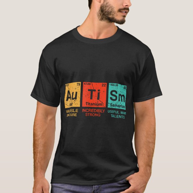 T-shirt Éléments autistes Tableau périodique Sensibilisati (Devant)