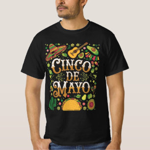 T-shirt Éléments de fête mignons de Cinco De Mayo