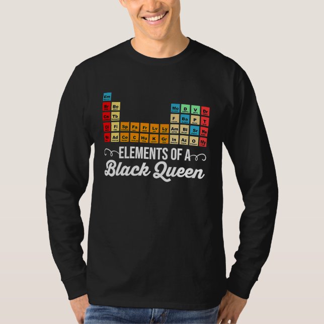 T-shirt Elements Of A Black Queen Periodic Table Of Elemen (Devant)