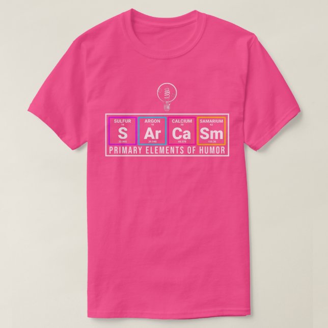 T-shirt Éléments Primaires De L'Enseignant En Chimie D'Hum (Design devant)