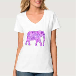 T-shirt Éléphale tourbillon fractal - violet et orchidée