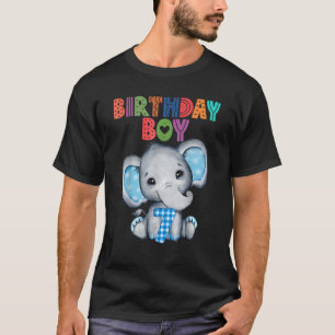 T-shirt Elephant 7e anniversaire garçon 7 ans thème Eleph