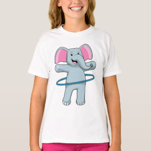 T-shirt Eléphant à Fitness avec pneus Fitness