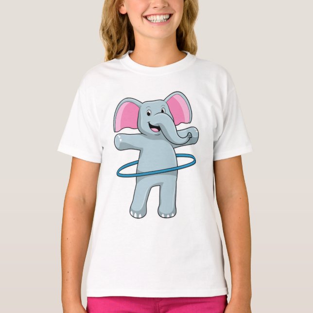 T-shirt Eléphant à Fitness avec pneus Fitness (Devant)