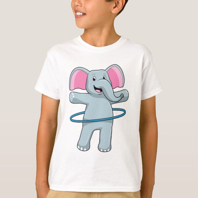 T-shirt Eléphant à Fitness avec pneus Fitness (Devant)