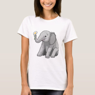 T-shirt Eléphant à fleurs